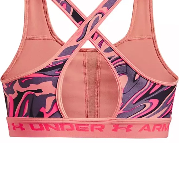 Under Armour Women's Crossback Print Mid Sports Bra - Picture 8 of 8